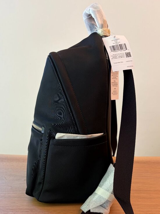 NWT Kate Spade Chelsea Medium Backpack Black Nylon KC522 Travel Work Bag main image 10
